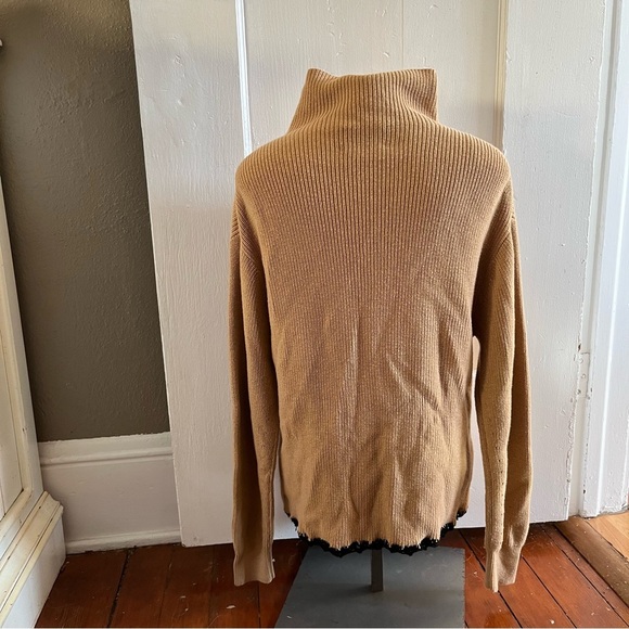 Aritzia Wilfred Merino Wool Tan Mock Neck Sweater S Neutral Capsule Knit - Picture 5 of 11